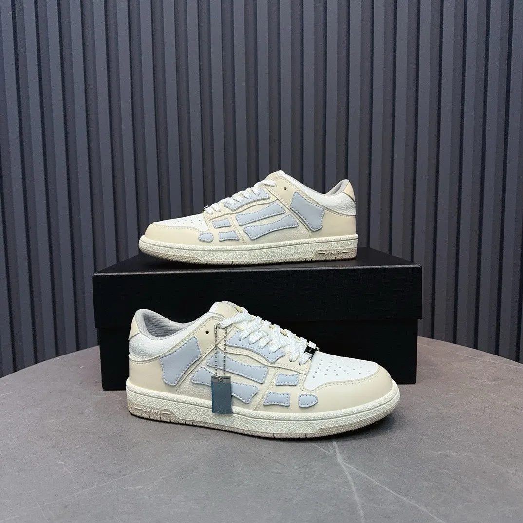 Men's men's shoes 💰600 AMIRI high street sneakers with bone sports shoes, toe layer cowhide upper, upper side bones, hand-stitched, good three-dimensional effect, customized metal LOGO, size 38-45 46